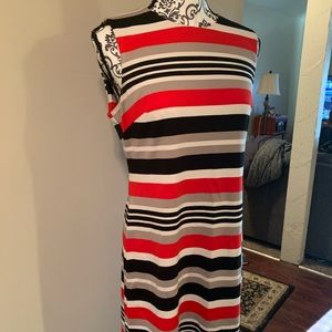 Calvin Klein, striped, sleeveless dress